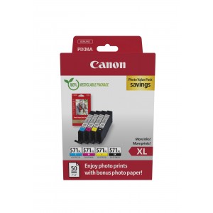 Canon Photo Value Pack XL C/M/Y/BK je 11ml + Photo Paper1x4