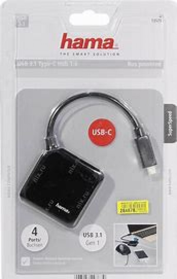 Hama · USB-C 3.0 Type C- Hub sw Einzelstück