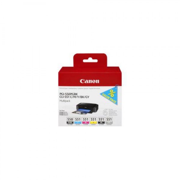 Canon Ink Multi Pack PGI550 PGBK, CLI551 C/M/Y/BK/GY