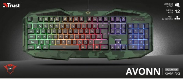 Trust GXT 830RW-C AVONN Keyboard camo green