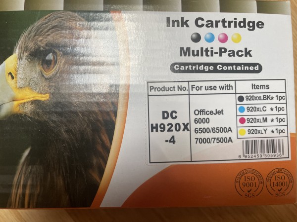 AA HP 920XL Set B,C,M,Y Nachbau Patr.